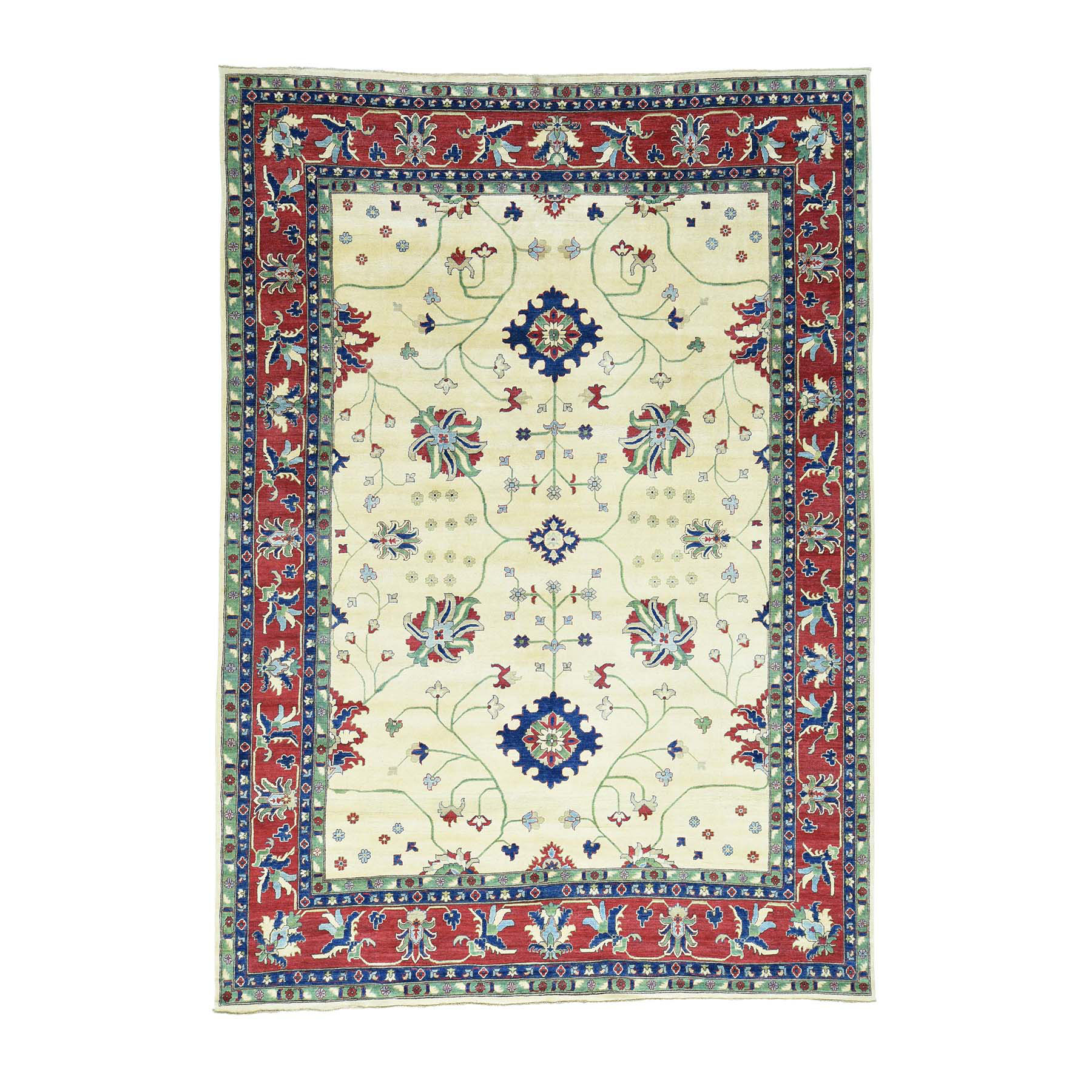 Traditional Wool Hand-Knotted Area Rug 9'10